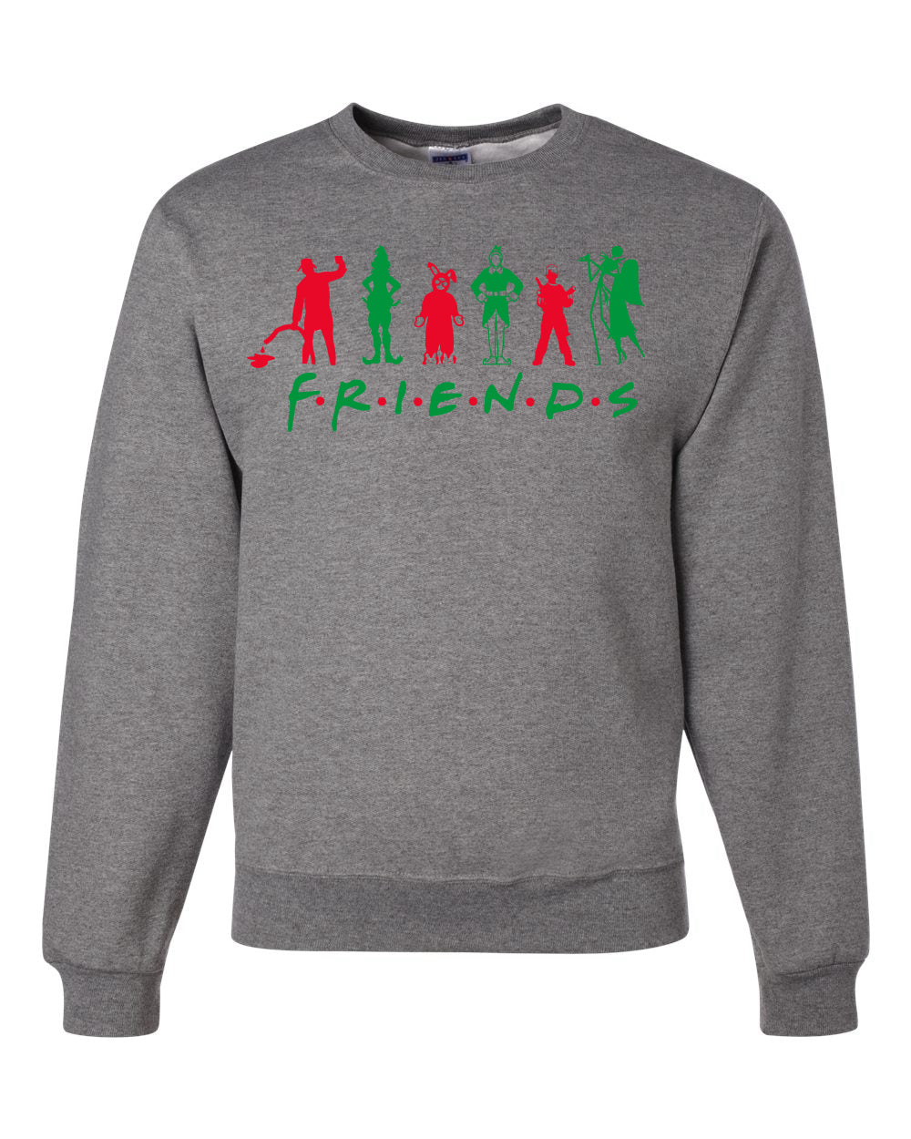 Iconic Holiday Movie Characters Friends Parody Red Green Ugly Christmas Sweater Unisex Crewneck Sweatshirt
