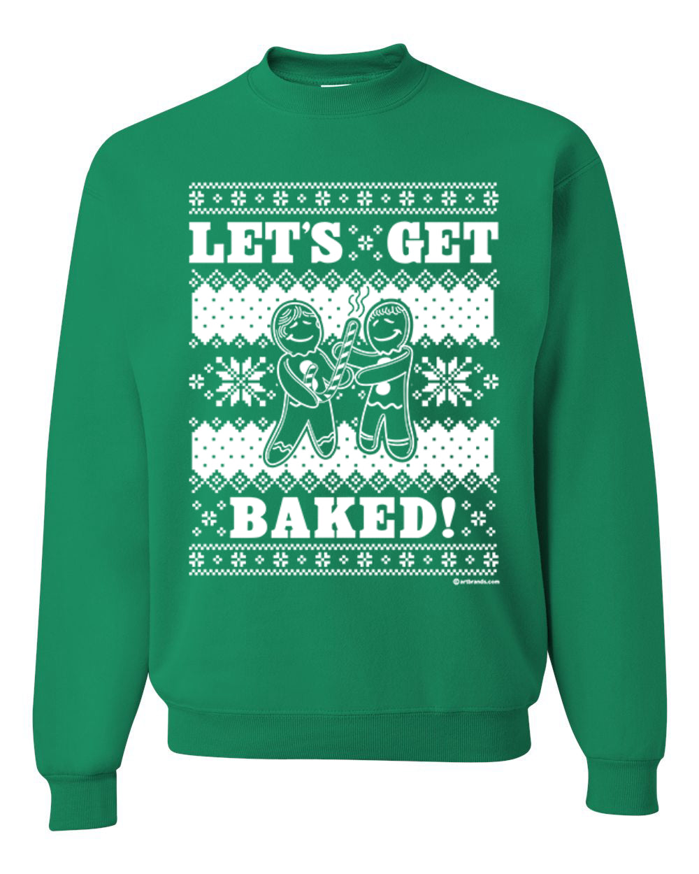 Let's Get Baked | Holiday Ginger Bread Design Merry Ugly Christmas Sweater Unisex Crewneck Graphic Sweatshirt