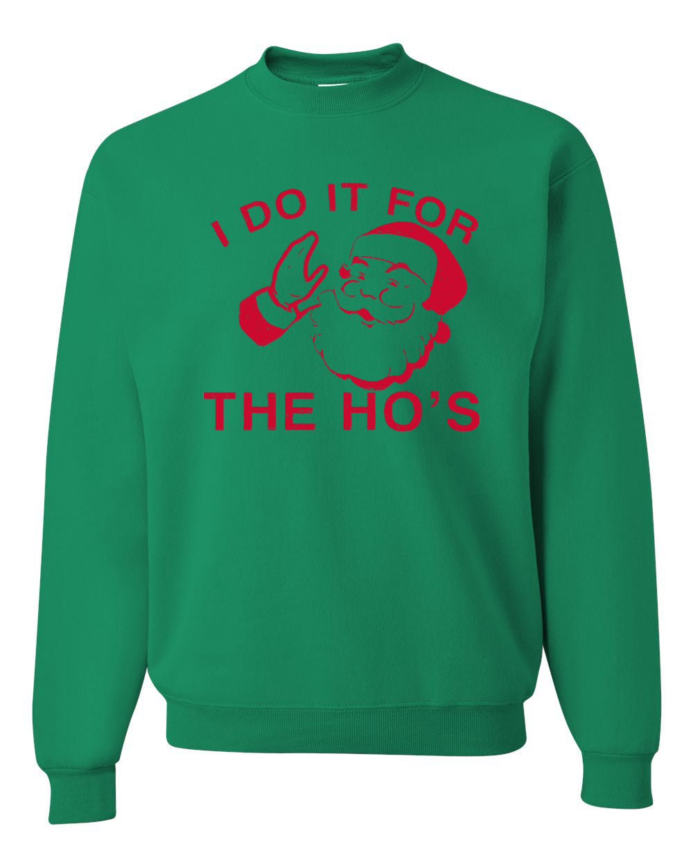 Red Santa I Do it for the Hos Merry Christmas Unisex Crewneck Graphic Sweatshirt