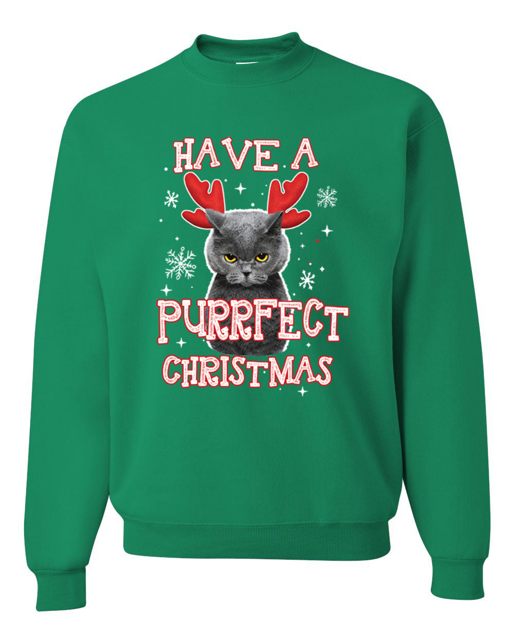 Have A Purrfect  Merry Christmas Unisex Crewneck Graphic Sweatshirt