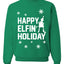 Happy Elfin Holiday Merry Ugly Christmas Sweater Unisex Crewneck Graphic Sweatshirt