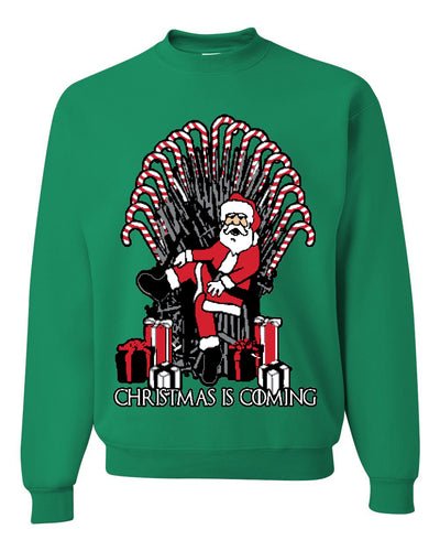Christmas is Coming GOT Iron Throne Merry Ugly Christmas Sweater Unisex Crewneck Graphic Sweatshirt