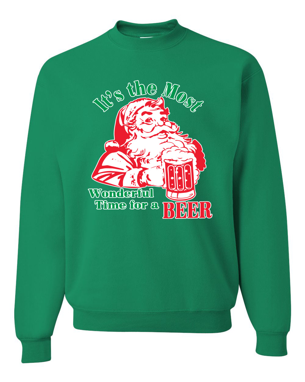 It is The Most Wonderful Time for a Beer Merry Christmas Unisex Crewneck Graphic Sweatshirt