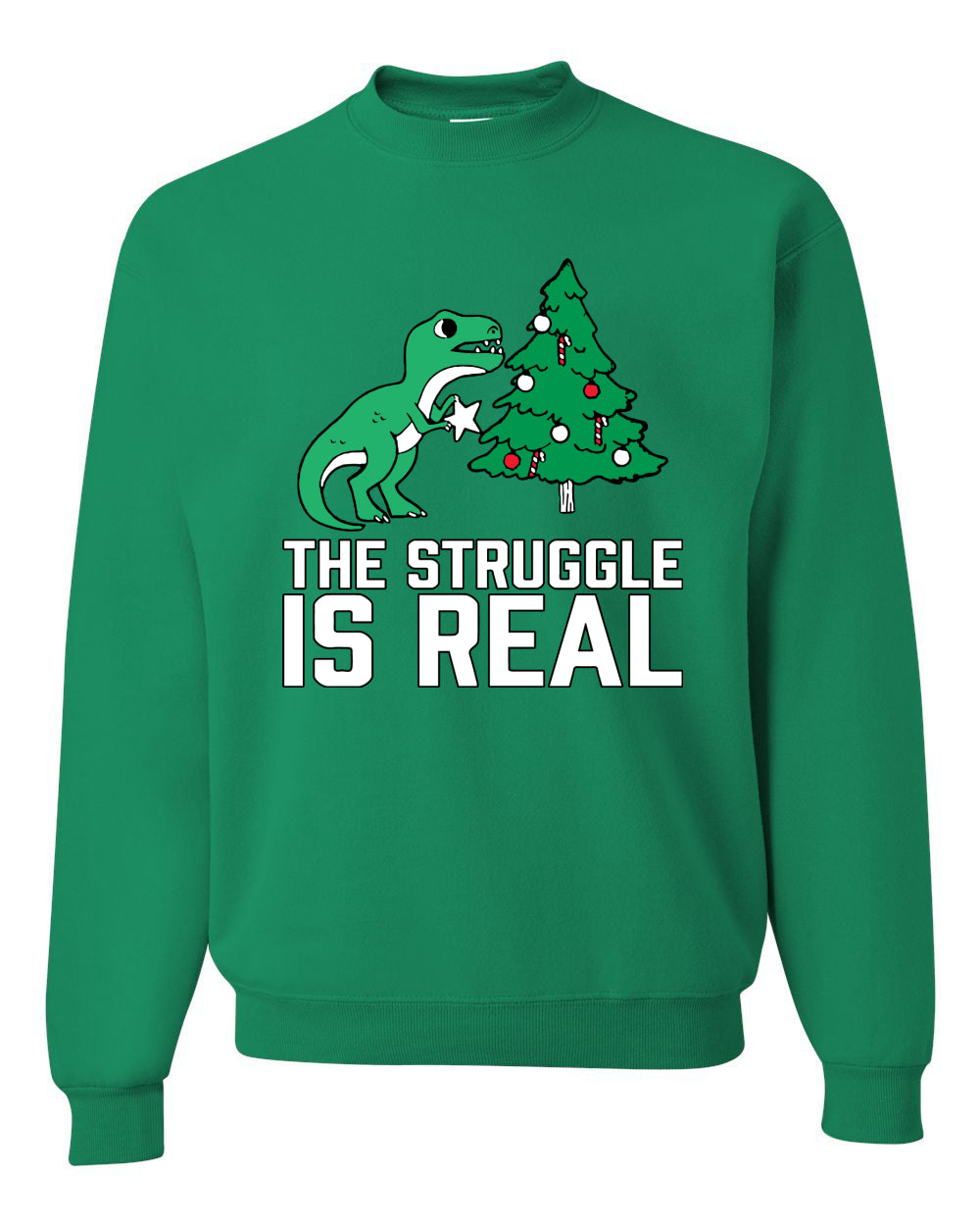 Merry Christmas Trex The Struggle is Real Merry Christmas Unisex Crewneck Graphic Sweatshirt