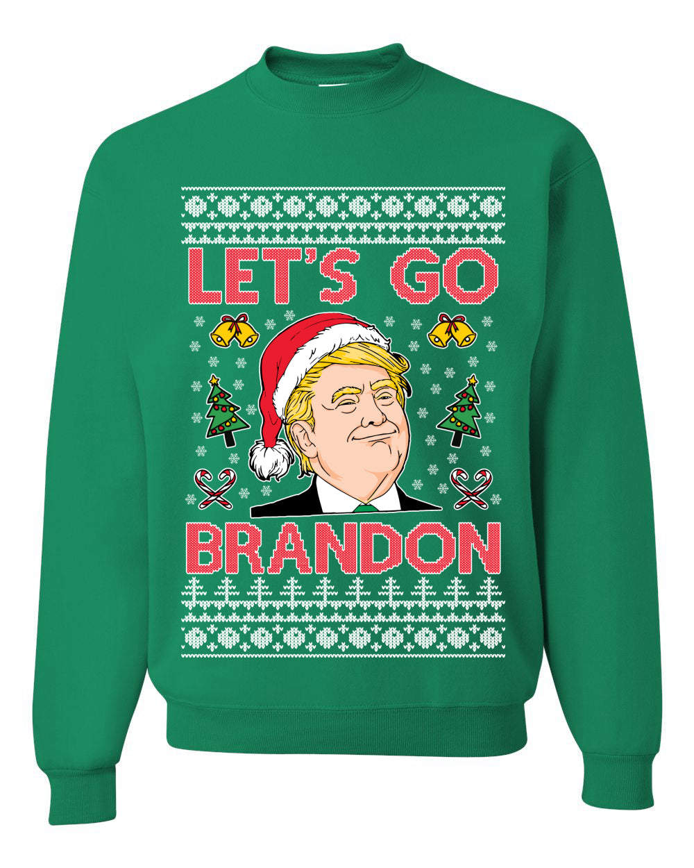 Trump Let’s Go Brandon Ugly Christmas Sweater Unisex Crewneck Graphic Sweatshirt