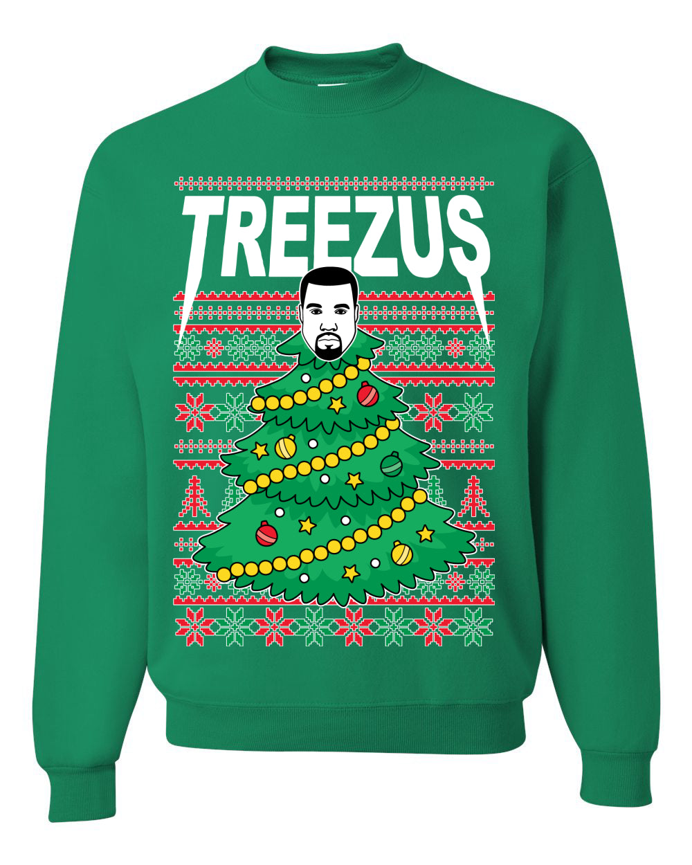 Treezus Ye Funny Xmas Ugly Christmas Sweater Unisex Crewneck Graphic Sweatshirt