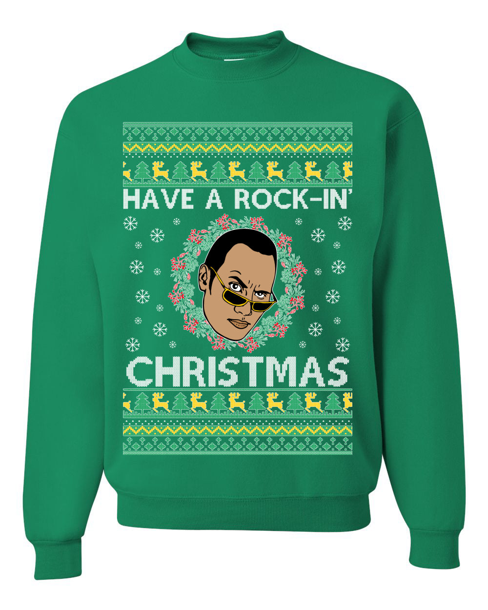 Have A Rockin' Christmas Funny Ugly Christmas Sweater Unisex Crewneck Graphic Sweatshirt