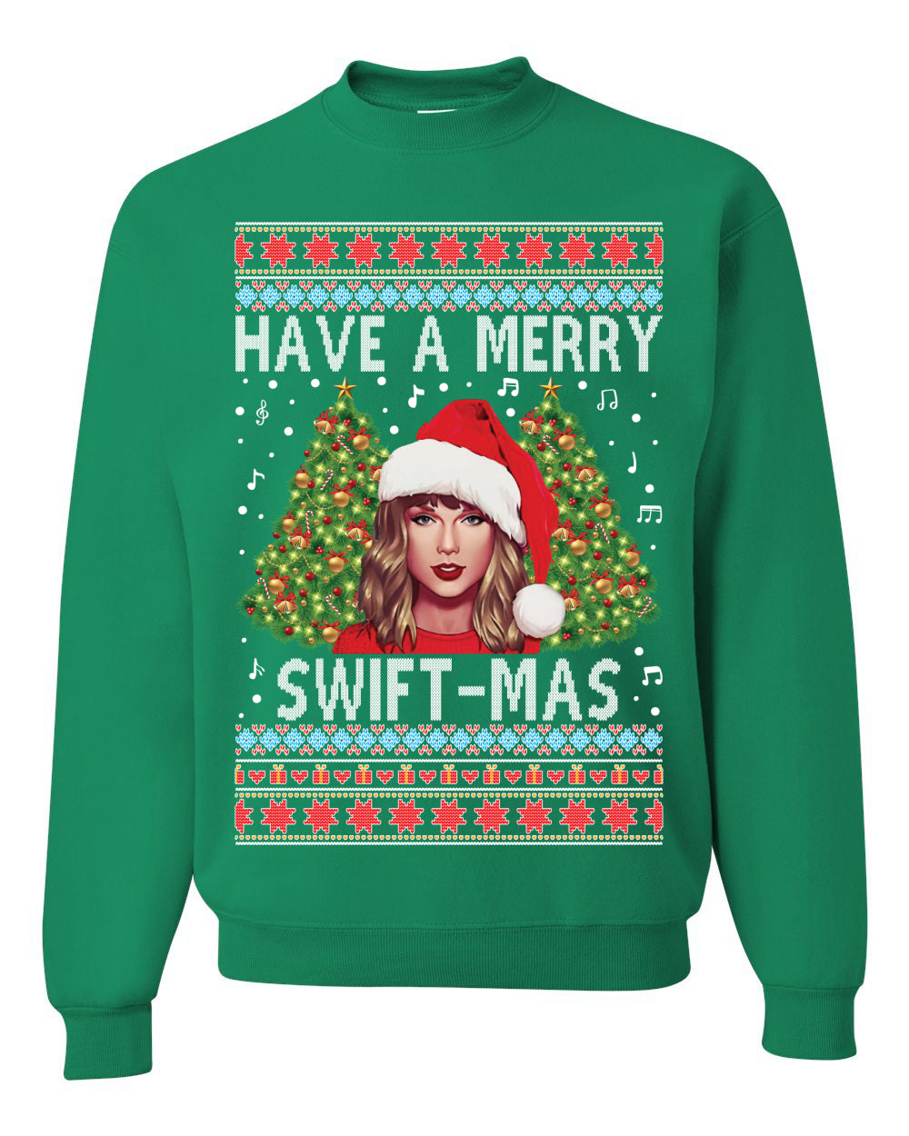 Merry Swiftmas Ugly Christmas Sweater Unisex Crewneck Sweatshirt