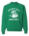 Santa Snow's Out Ho's Out Ugly Christmas Sweater Unisex Crewneck Graphic Sweatshirt