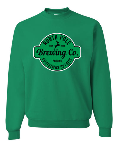 Drinking Logo Parody Brewing Co. North Pole Christmas Spirits Ugly Christmas Sweater Unisex Crewneck Graphic Sweatshirt