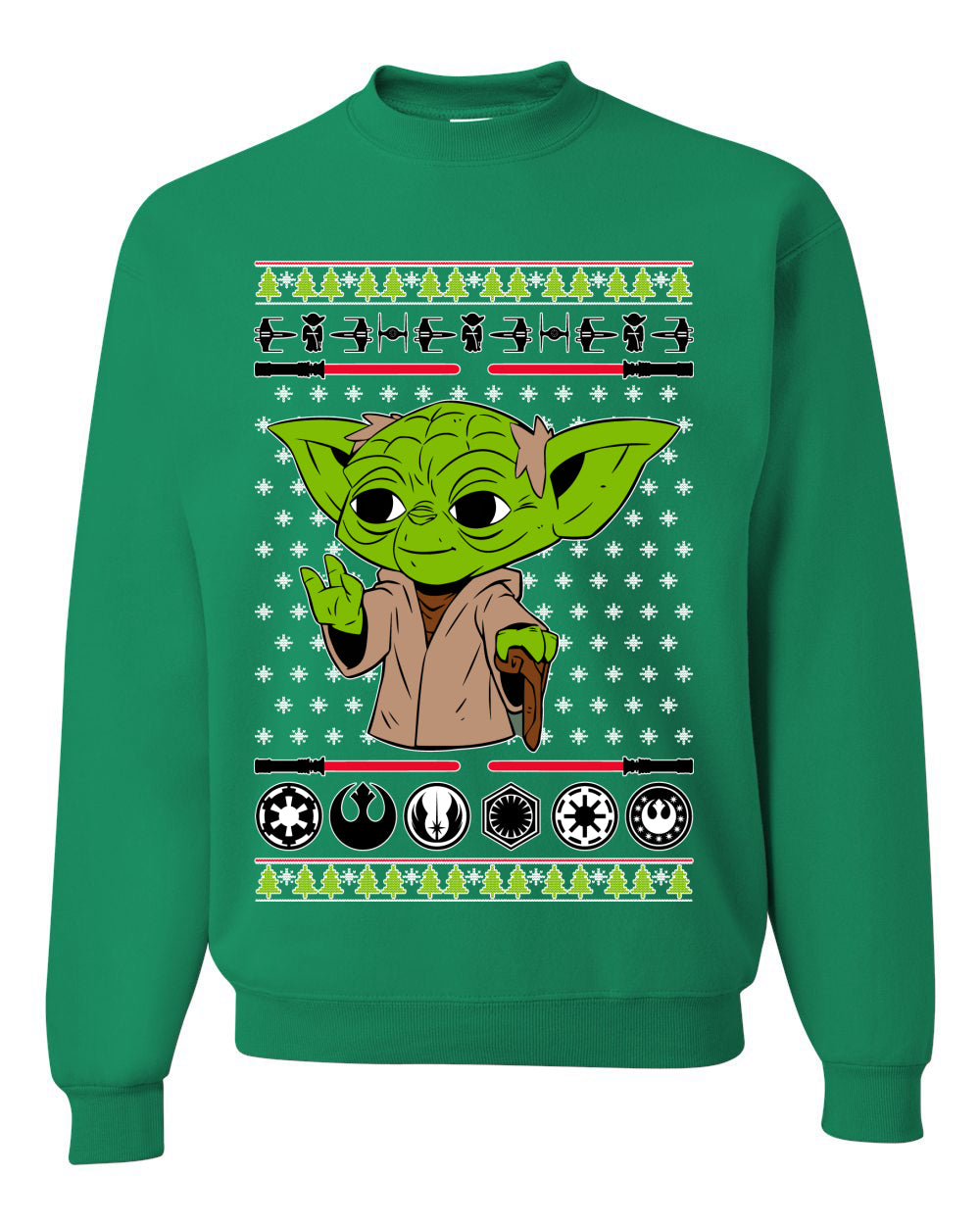 Baby Yoda Xmas Meme Ugly Christmas Sweater Unisex Crewneck Sweatshirt