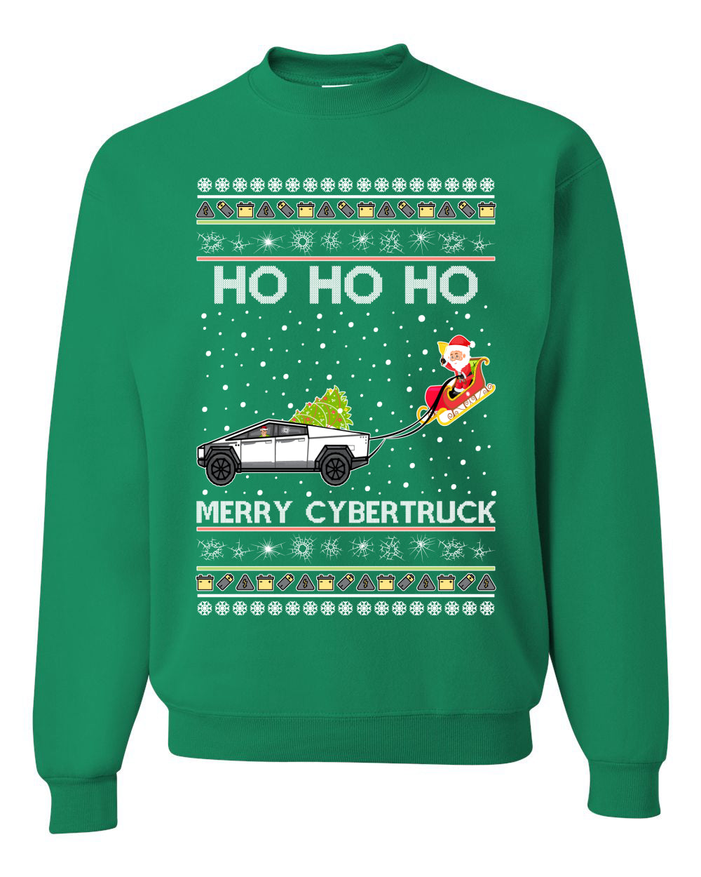 Ho Ho Ho Merry Cybertruck Funny Meme Merry Ugly Christmas Sweater Unisex Crewneck Graphic Sweatshirt