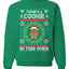 Theres a Cookie in This Oven Pregnancy Announcement Merry Ugly Christmas Sweater Unisex Crewneck Graphic Sweatshirt