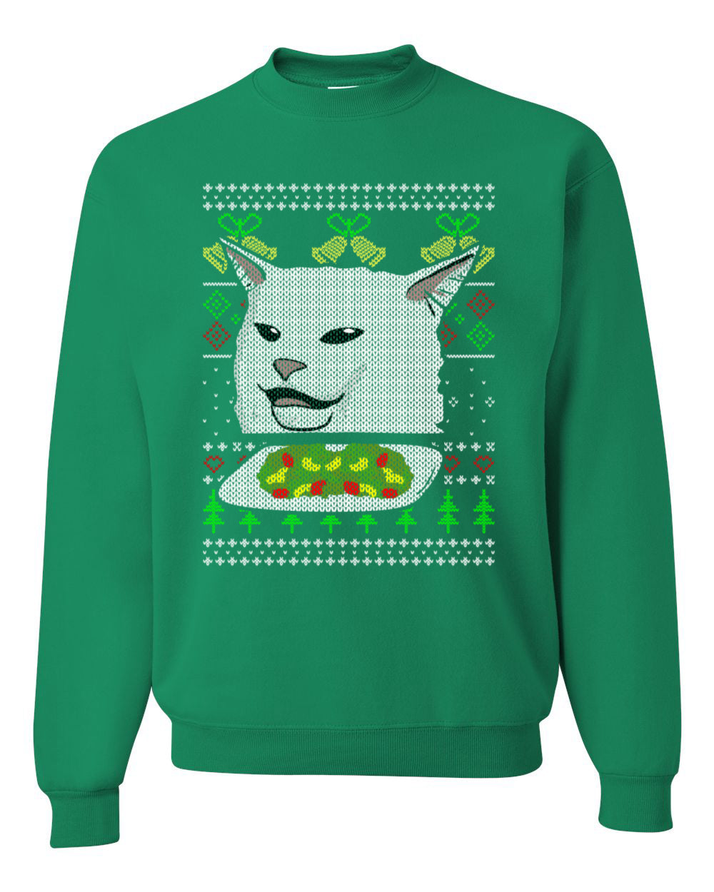 Women Yelling At Cat Meme Funny Twitter Tik Tok 2019  Ugly Christmas Sweater Unisex Crewneck Sweatshirt