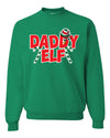 Daddy Elf Red Candy Cane Logo Merry Christmas Unisex Crewneck Graphic Sweatshirt