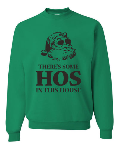 Theres Some Hos in This House Merry Christmas Unisex Crewneck Graphic Sweatshirt
