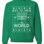 Oy to The World | Jewish Christmas Menorah Merry Ugly Christmas Sweater Unisex Crewneck Graphic Sweatshirt