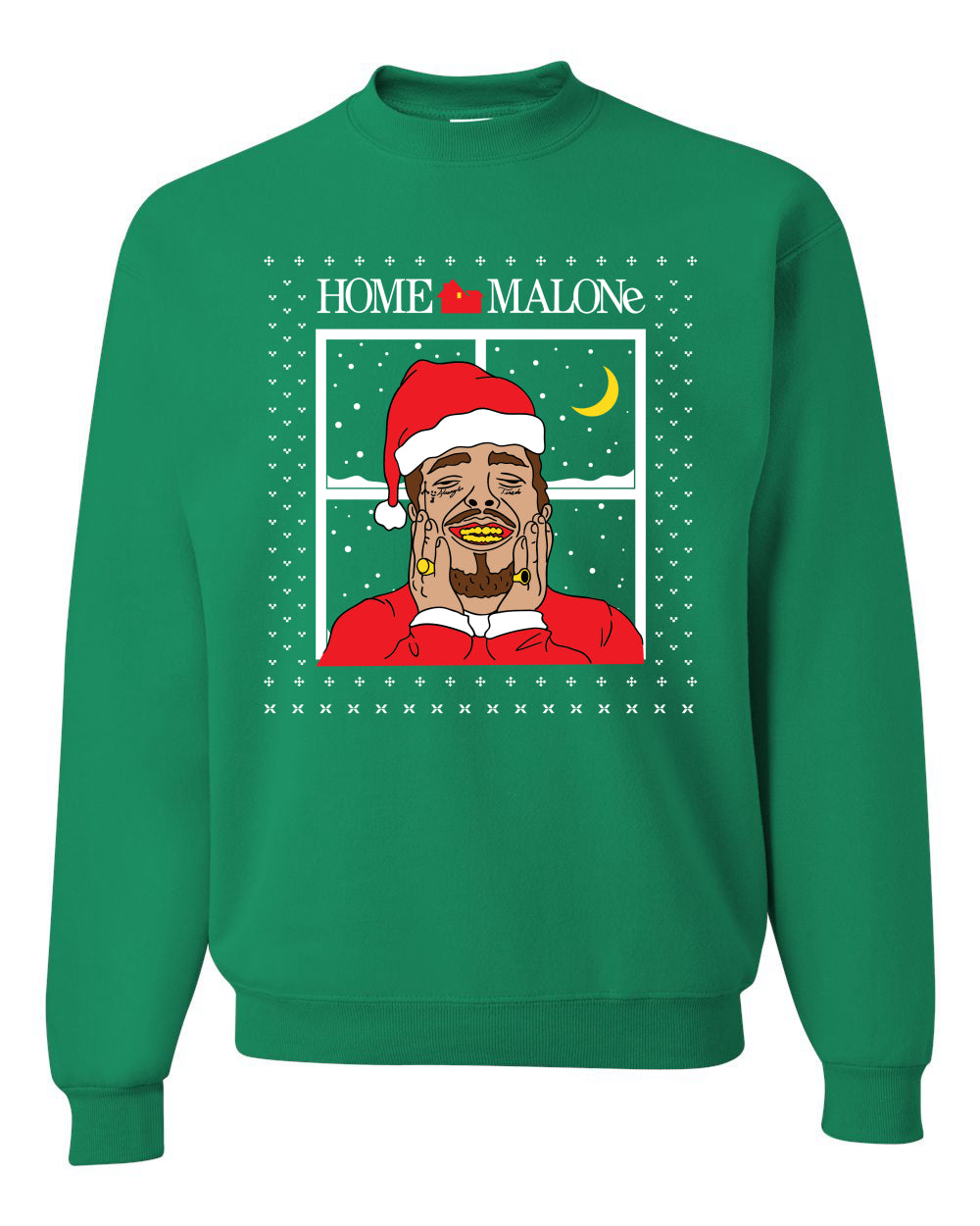 Home Malone White Ugly Christmas Sweater Unisex Crewneck Sweatshirt
