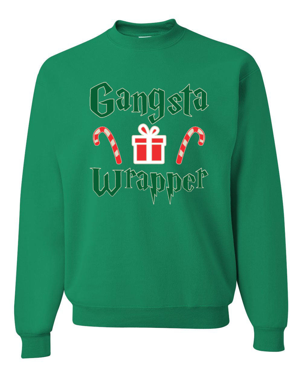 Gangsta Wrapper Merry Christmas Unisex Crewneck Graphic Sweatshirt