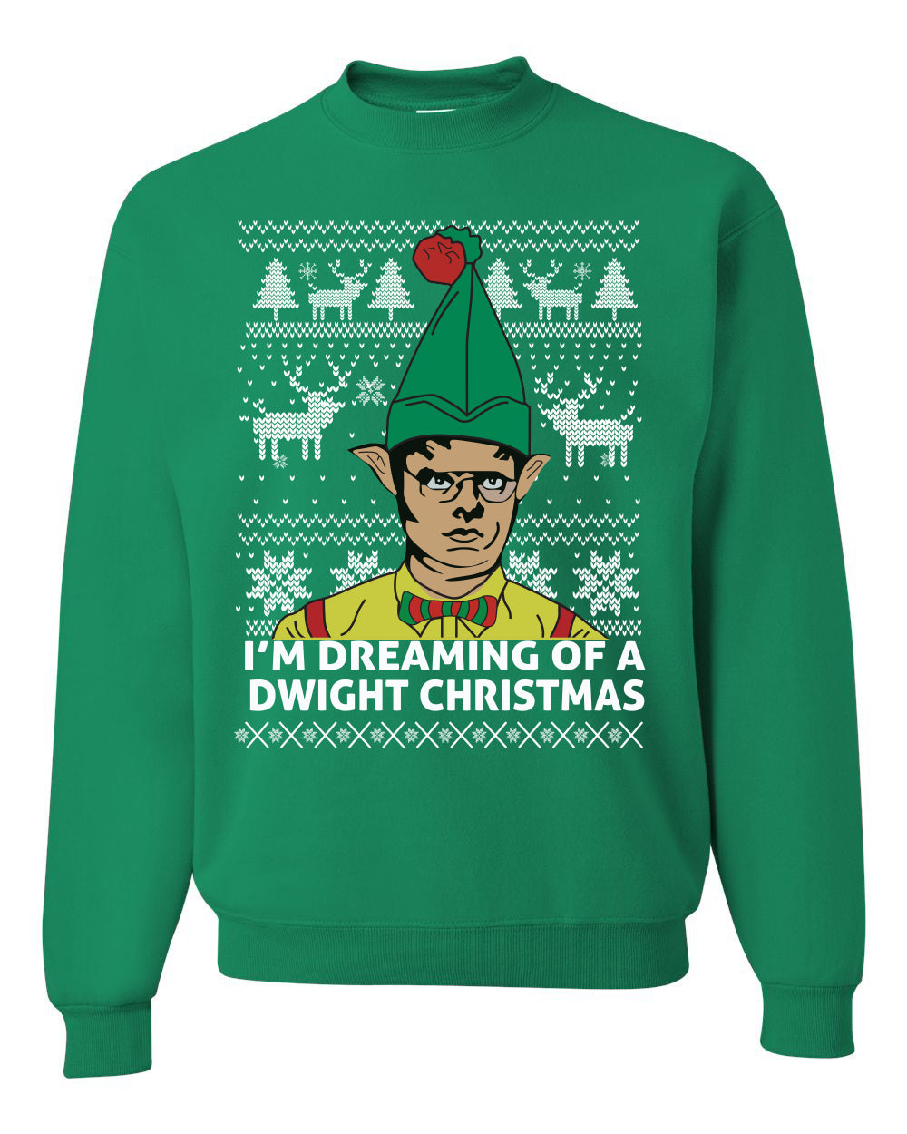 I'm Dreaming of a Dwight Christmas The Office Schrute Funny Ugly Christmas Sweater Unisex Crewneck Graphic Sweatshirt