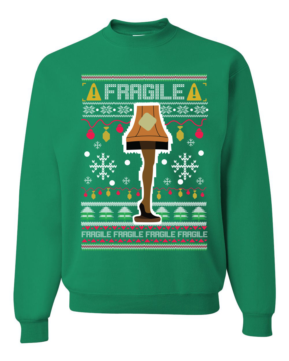 Fragile Leg Lamp Christmas Story Funny Xmas Merry Ugly Christmas Sweater Unisex Crewneck Graphic Sweatshirt