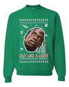 Out Like a Light Ugly Christmas Sweater Unisex Crewneck Graphic Sweatshirt