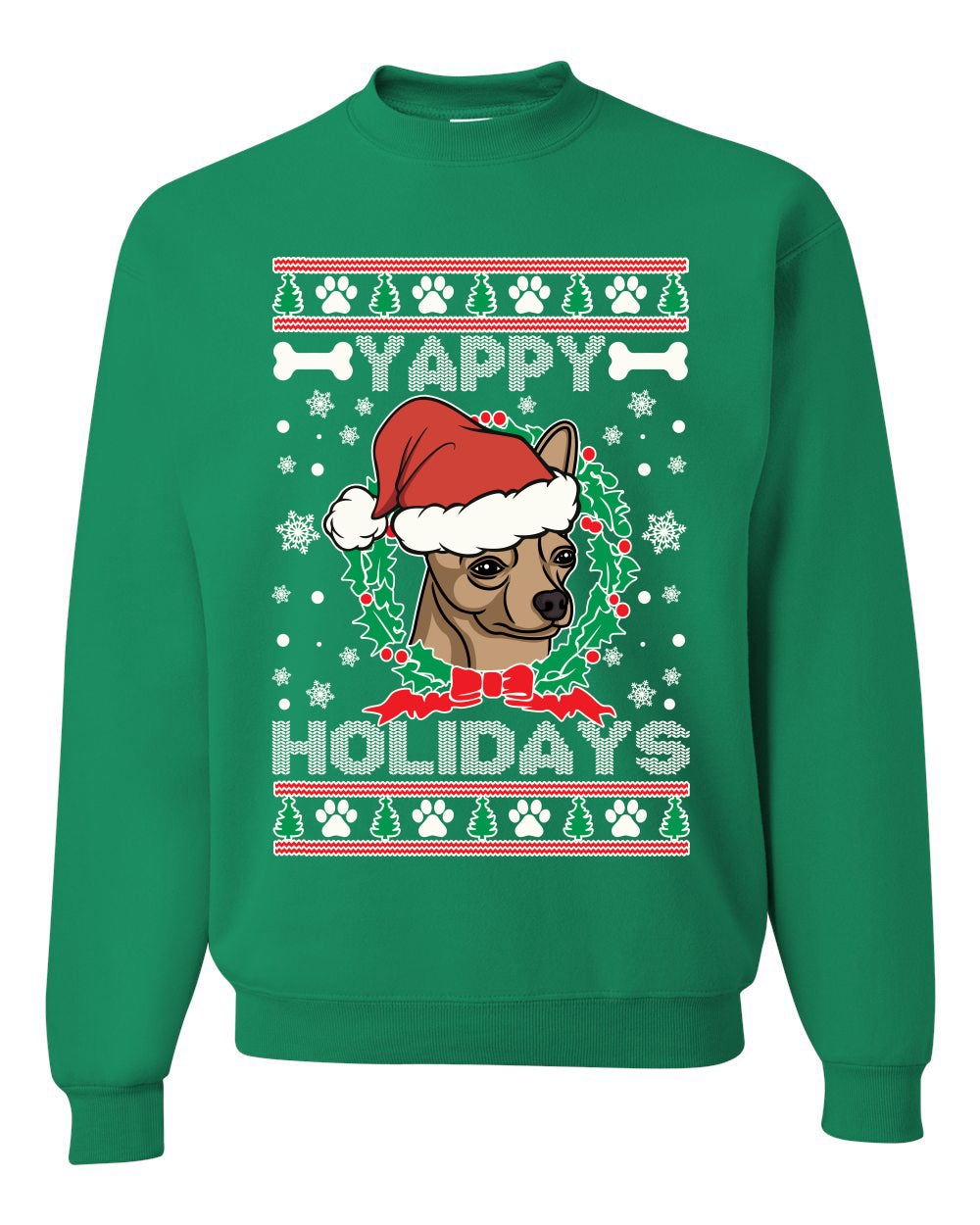 Yappy Holidays Christmas Unisex Crewneck Graphic Sweatshirt