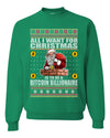Bitcoin Billionaire For Christmas  Merry Ugly Christmas Sweater Unisex Crewneck Graphic Sweatshirt