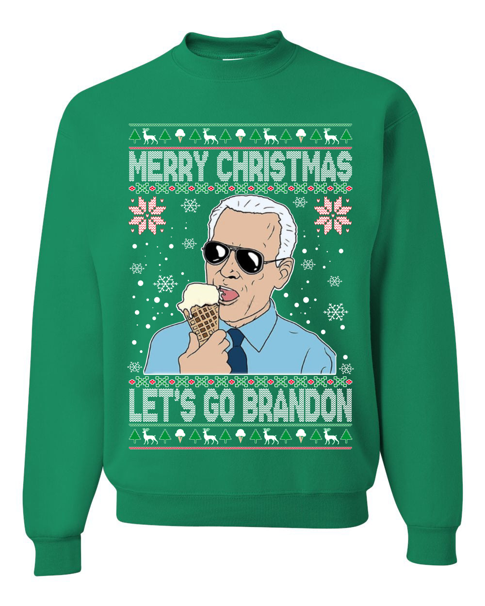 Merry Christmas Let's Go Brandon Christmas Unisex Crewneck Graphic Sweatshirt