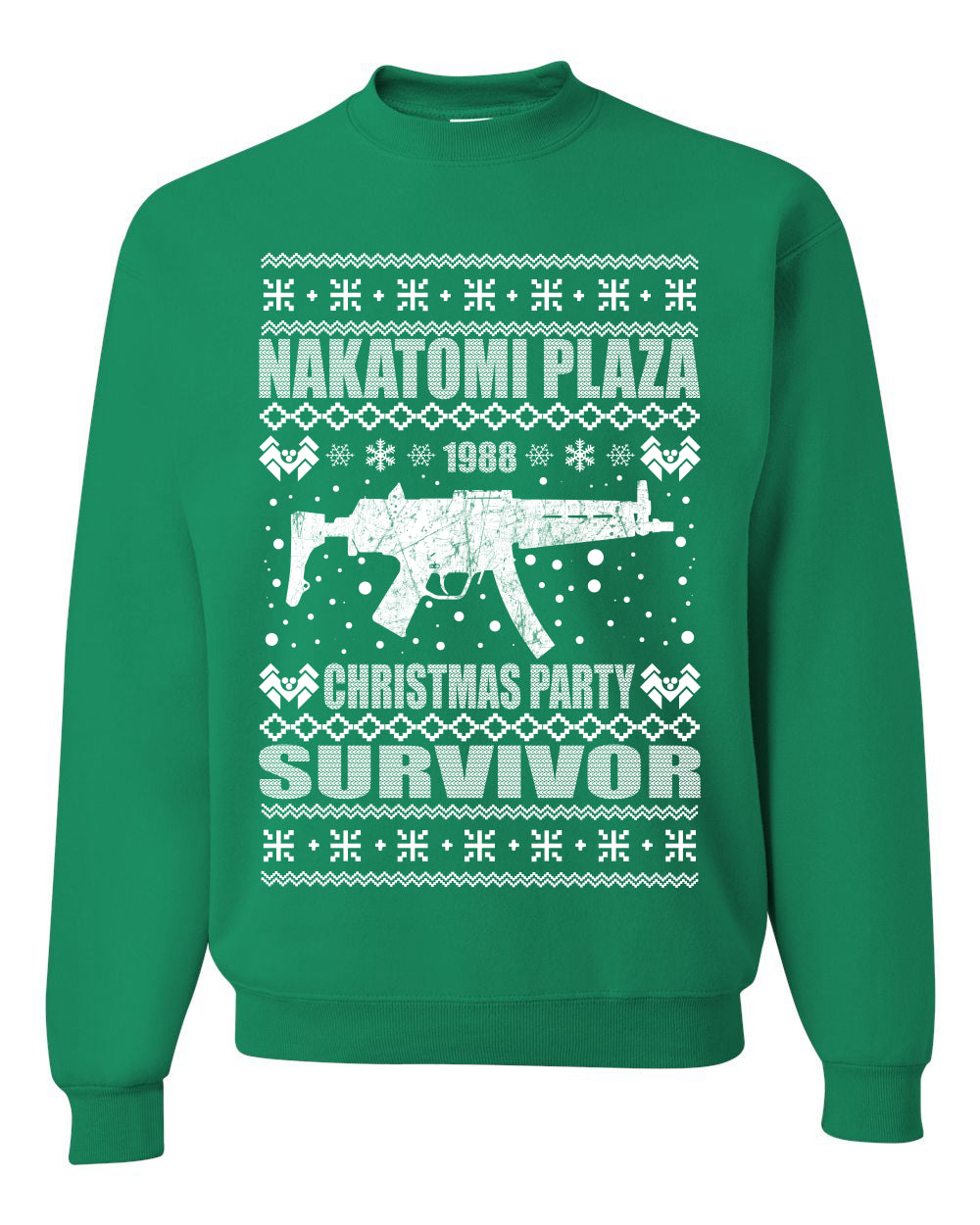 Nakatomi Plaza Christmas Party Survivor 1988 Merry Ugly Christmas Sweater Unisex Crewneck Graphic Sweatshirt