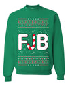 FJB Let's Go Brandon Chant Candy Cane Ugly Christmas Sweater Unisex Crewneck Graphic Sweatshirt