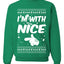 I'm With Nice Individual Couples Ugly Christmas Sweater Unisex Crewneck Graphic Sweatshirt
