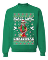 Hippie Santa Playing Guitar Peace Love Ugly Christmas Sweater Unisex Crewneck Graphic Sweatshirt