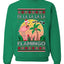 Fa La La La Mingo Pink Flamingo Santa Hat Lighting Trees Ugly Christmas Sweater Unisex Crewneck Graphic Sweatshirt
