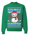 Snow Malone Snowman Face Tatoo Parody Ugly Christmas Sweater Unisex Crewneck Graphic Sweatshirt