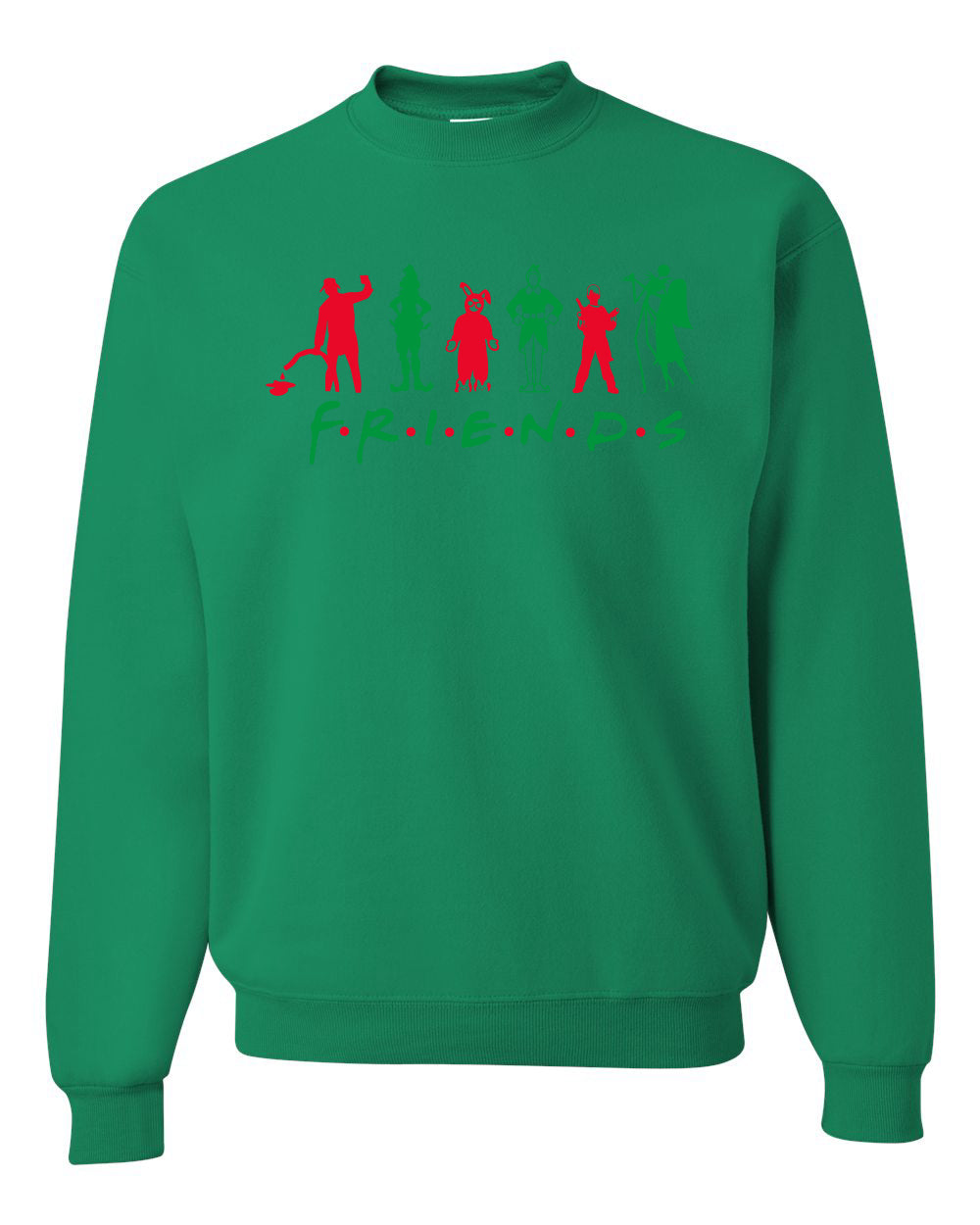 Iconic Holiday Movie Characters Friends Parody Red Green Ugly Christmas Sweater Unisex Crewneck Sweatshirt