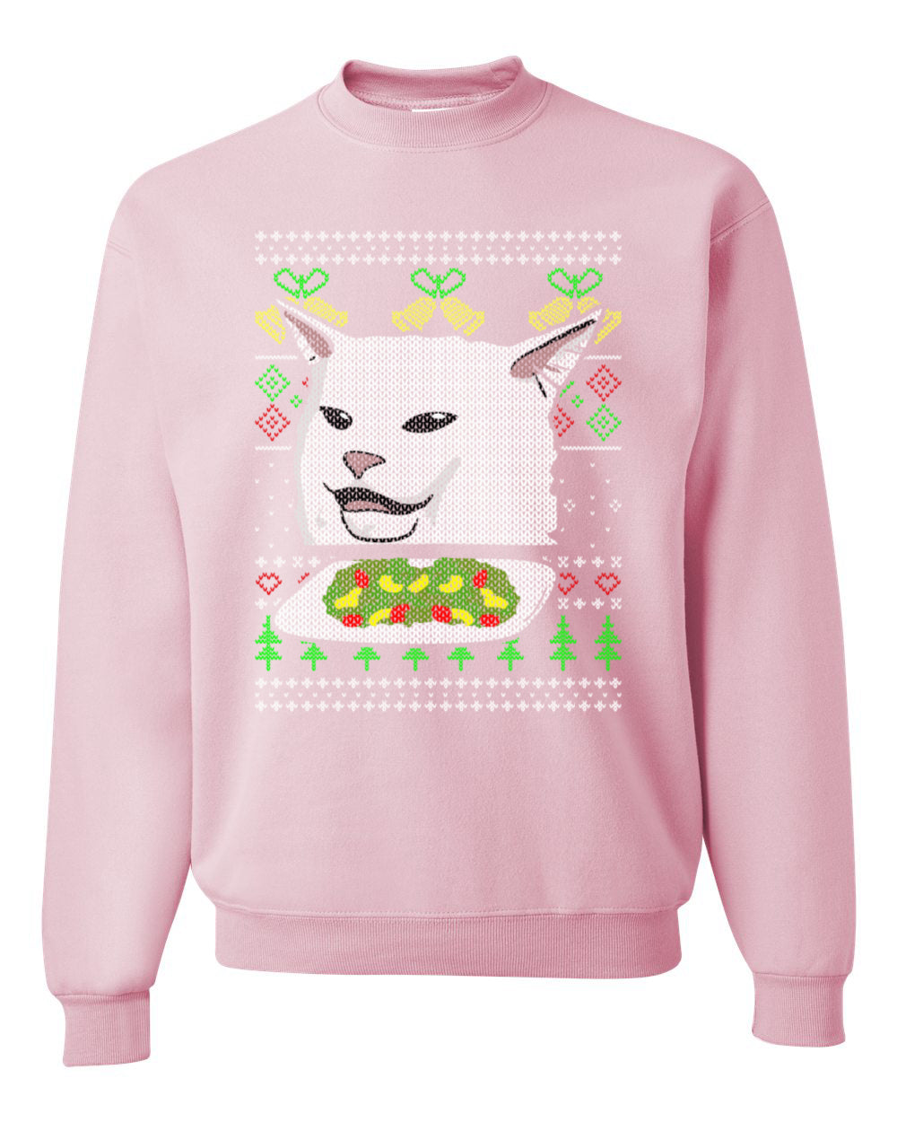 Women Yelling At Cat Meme Funny Twitter Tik Tok 2019  Ugly Christmas Sweater Unisex Crewneck Sweatshirt