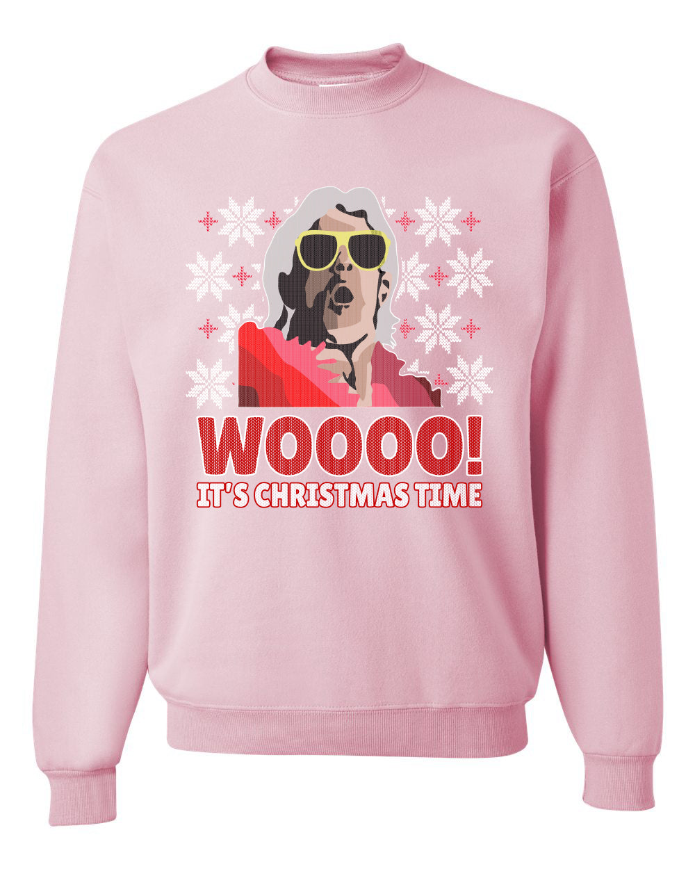 Woooo! It's Christmas Time Ugly Christmas Sweater Unisex Crewneck Sweatshirt