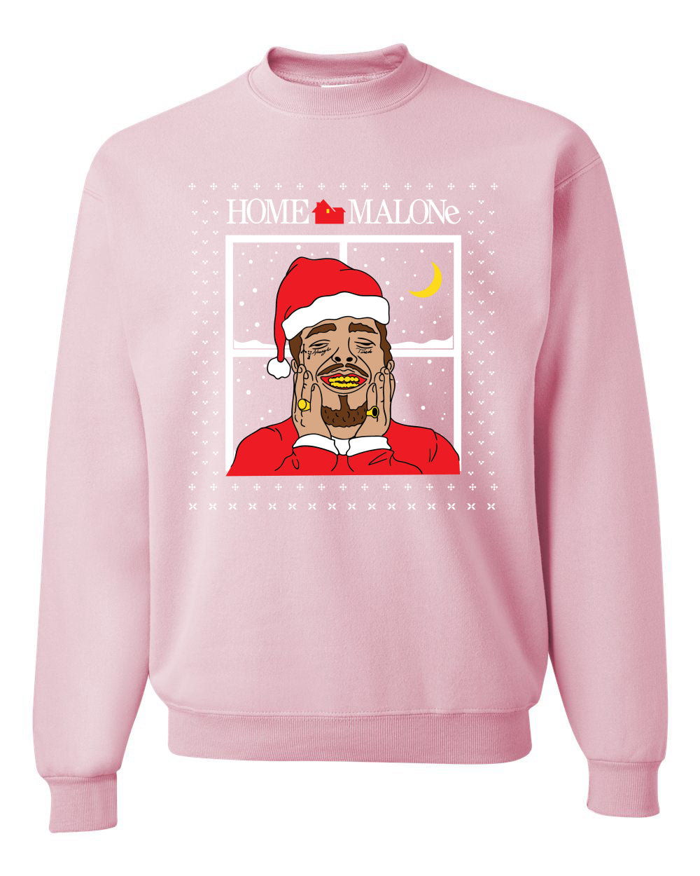 Home Malone White Ugly Christmas Sweater Unisex Crewneck Sweatshirt