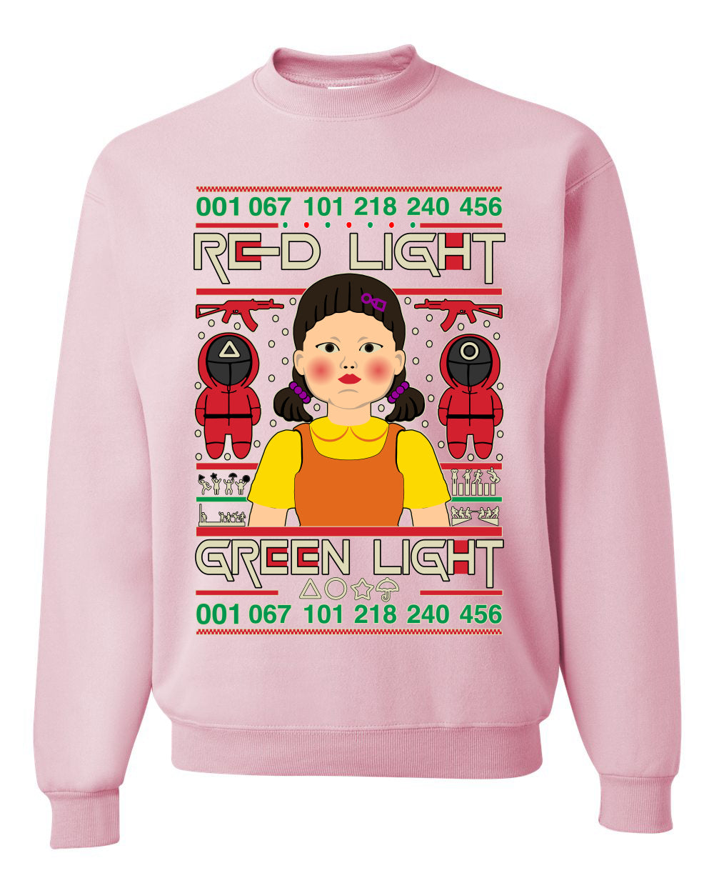 Red Light Squid Game Xmas Ugly Christmas Sweater Unisex Crewneck Sweatshirt