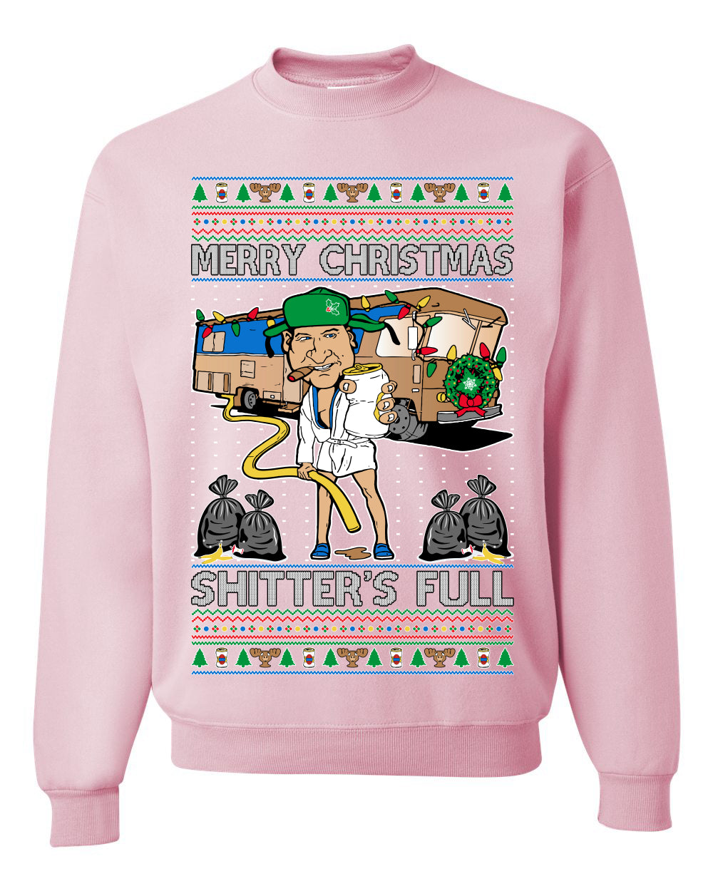 Merry Christmas Shitter's Full Ugly Christmas Sweater Unisex Crewneck Sweatshirt