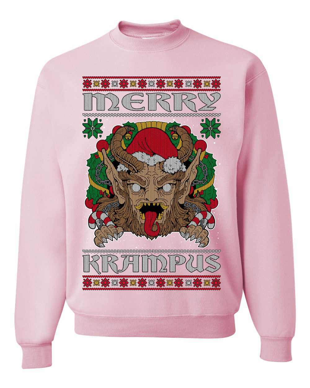 Merry Krampus Santa Folklore Figure Horror Ugly Christmas Sweater Unisex Crewneck Sweatshirt