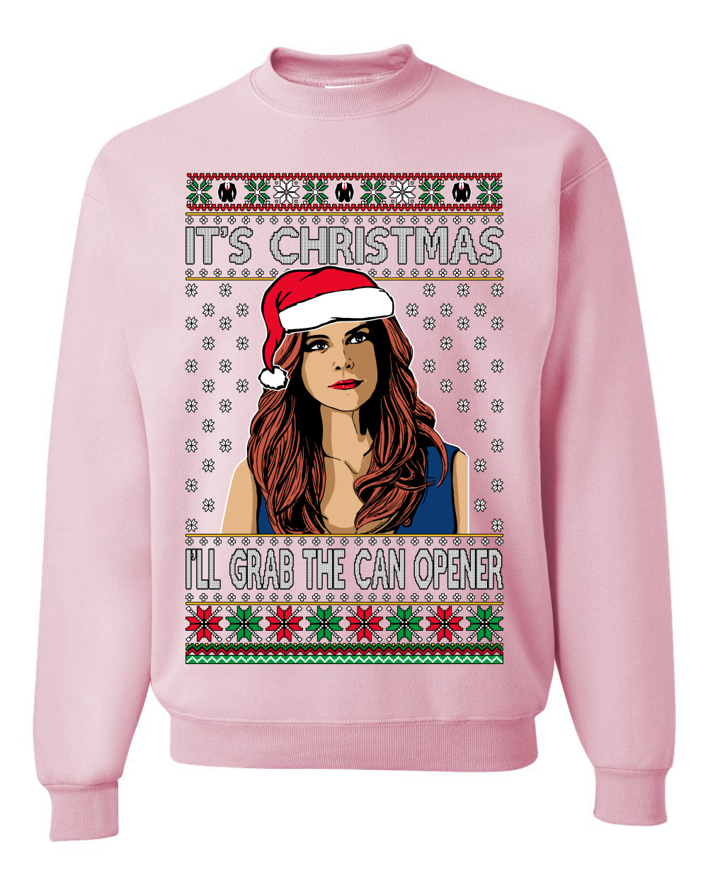 It's Christmas I'll Grab The Can Opener TV Show Parody Ugly Christmas Sweater Unisex Crewneck Sweatshirt