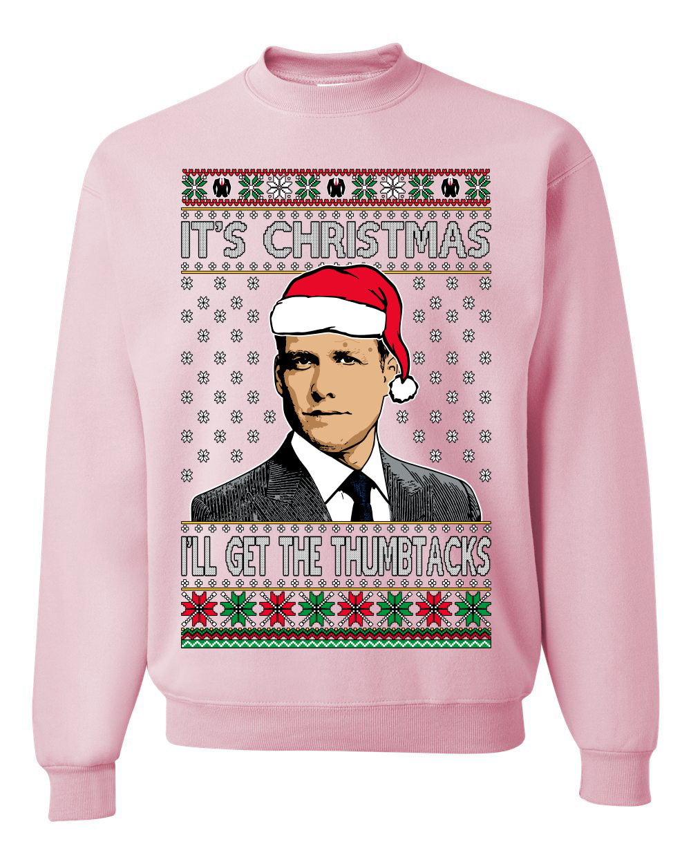 It's Christmas I'll Get The Thumbtacks TV Show Parody Ugly Christmas Sweater Unisex Crewneck Sweatshirt