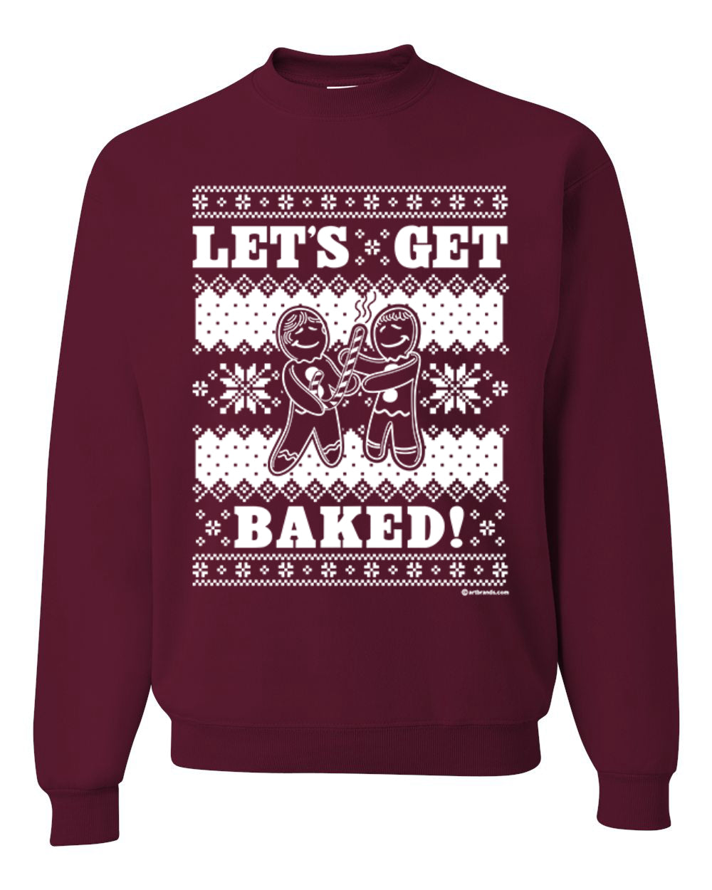 Let's Get Baked | Holiday Ginger Bread Design Merry Ugly Christmas Sweater Unisex Crewneck Graphic Sweatshirt