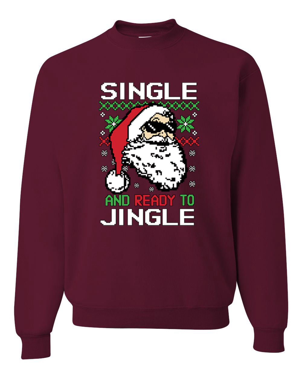 Santa Single and Ready to Jingle Merry Christmas Unisex Crewneck Graphic Sweatshirt