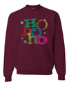 Colorful Ho Ho Ho Merry Christmas Unisex Crewneck Graphic Sweatshirt