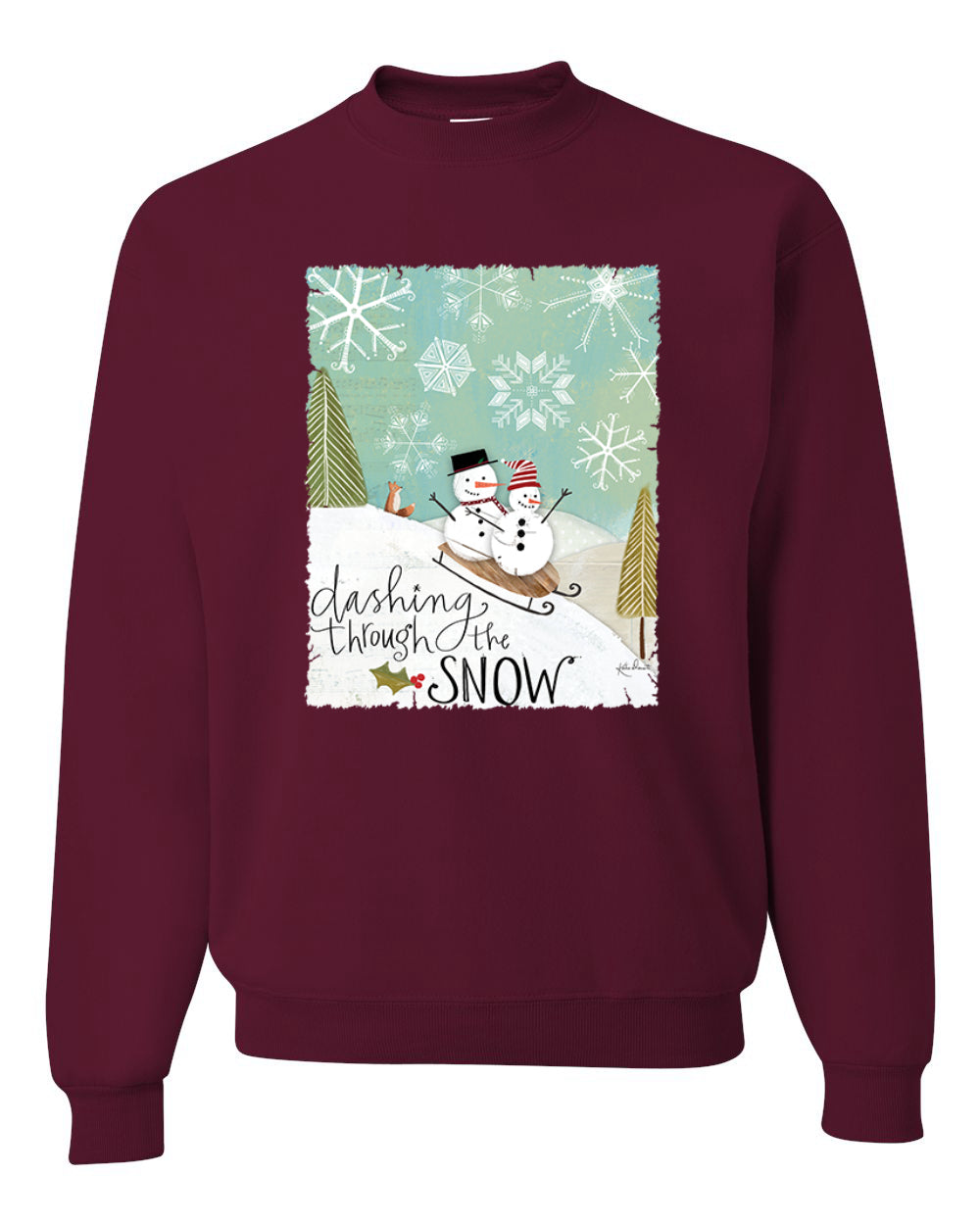 Let it Snow Snowflake Merry Christmas Unisex Crewneck Graphic Sweatshirt