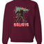 Believe Sanata Sasquatch Bigfoot Merry Christmas Merry Christmas Unisex Crewneck Graphic Sweatshirt