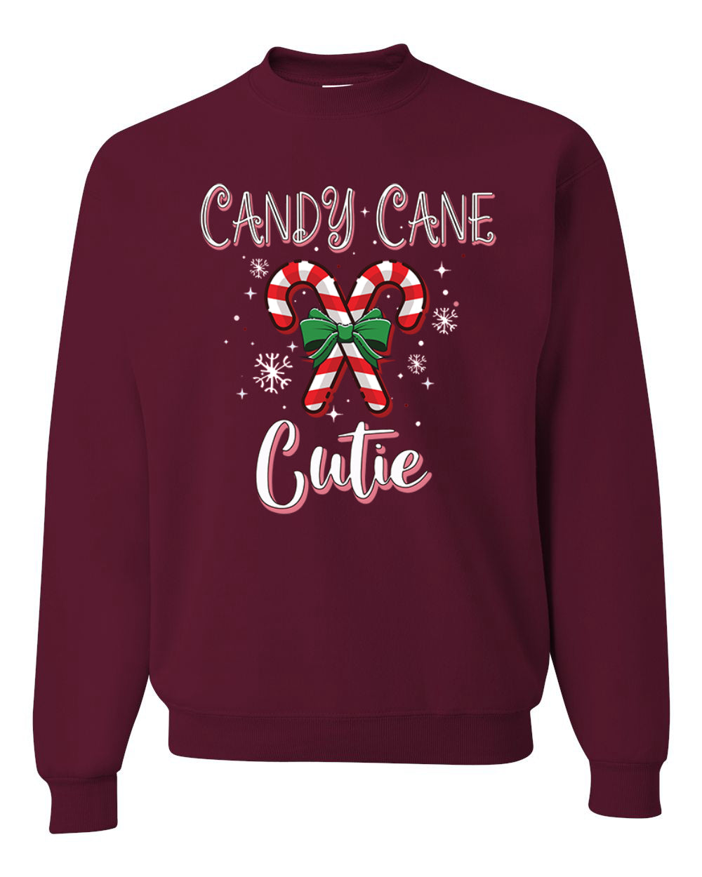 Candy Cane Cutie  Merry Christmas Unisex Crewneck Graphic Sweatshirt
